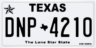 TX license plate DNP4210