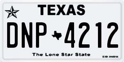 TX license plate DNP4212