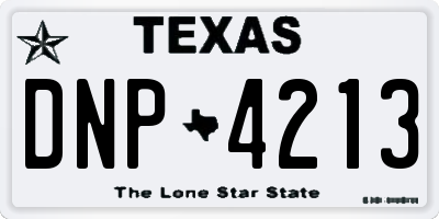 TX license plate DNP4213