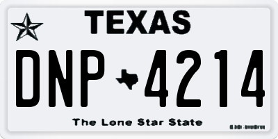 TX license plate DNP4214