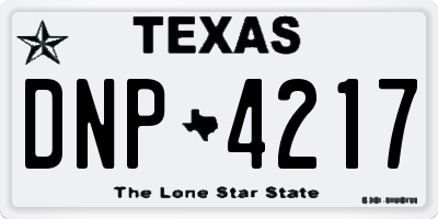 TX license plate DNP4217
