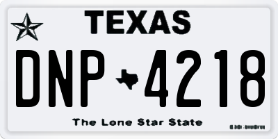 TX license plate DNP4218