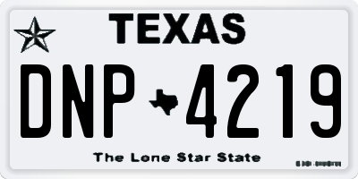 TX license plate DNP4219