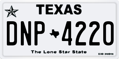 TX license plate DNP4220