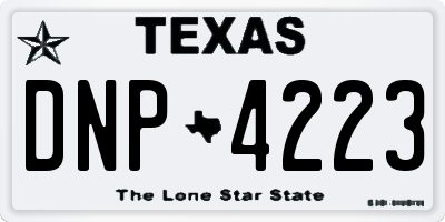 TX license plate DNP4223