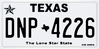 TX license plate DNP4226