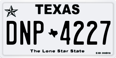 TX license plate DNP4227