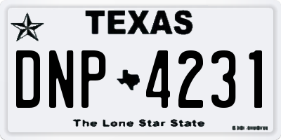 TX license plate DNP4231