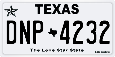 TX license plate DNP4232