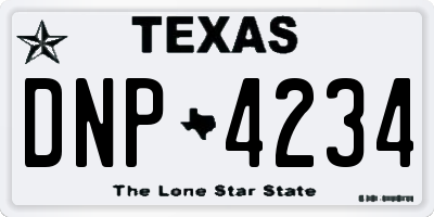 TX license plate DNP4234