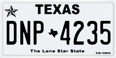 TX license plate DNP4235