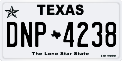 TX license plate DNP4238