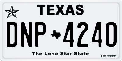TX license plate DNP4240