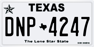 TX license plate DNP4247