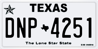 TX license plate DNP4251