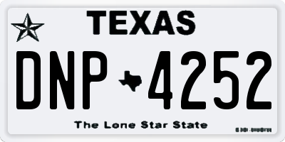 TX license plate DNP4252