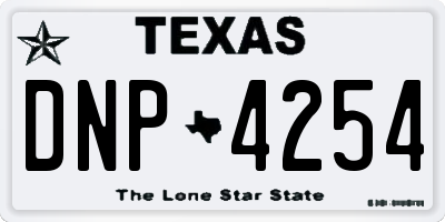TX license plate DNP4254