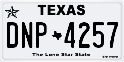 TX license plate DNP4257