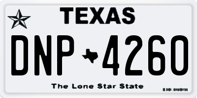 TX license plate DNP4260