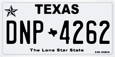 TX license plate DNP4262