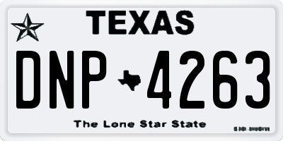 TX license plate DNP4263