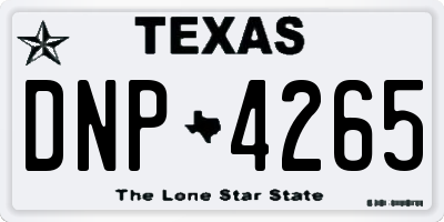 TX license plate DNP4265