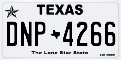 TX license plate DNP4266