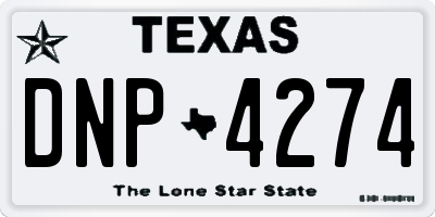 TX license plate DNP4274