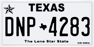 TX license plate DNP4283