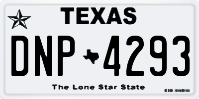 TX license plate DNP4293