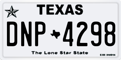 TX license plate DNP4298