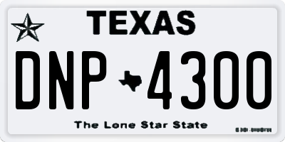 TX license plate DNP4300