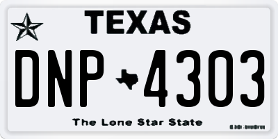 TX license plate DNP4303