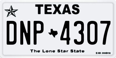TX license plate DNP4307