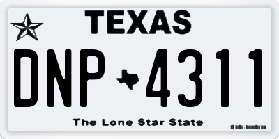 TX license plate DNP4311