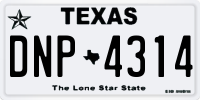 TX license plate DNP4314