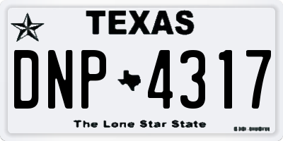 TX license plate DNP4317