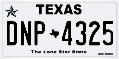TX license plate DNP4325