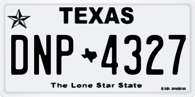 TX license plate DNP4327