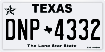 TX license plate DNP4332