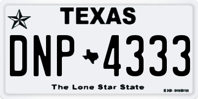 TX license plate DNP4333