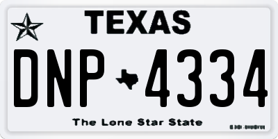 TX license plate DNP4334