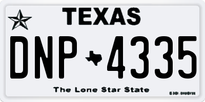TX license plate DNP4335