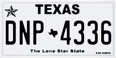 TX license plate DNP4336