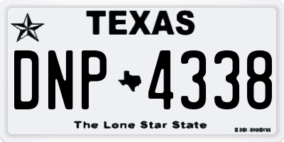 TX license plate DNP4338