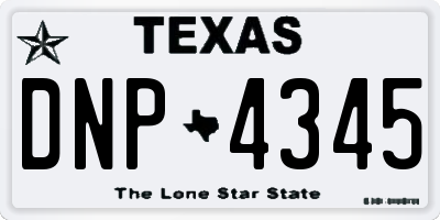 TX license plate DNP4345