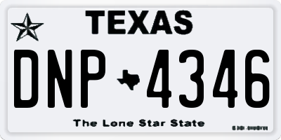 TX license plate DNP4346