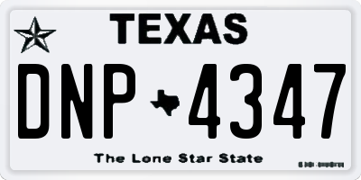 TX license plate DNP4347
