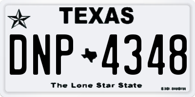 TX license plate DNP4348