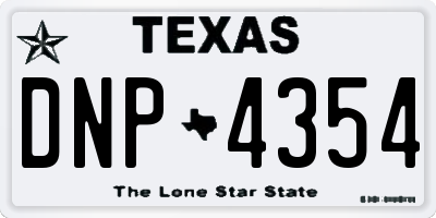 TX license plate DNP4354